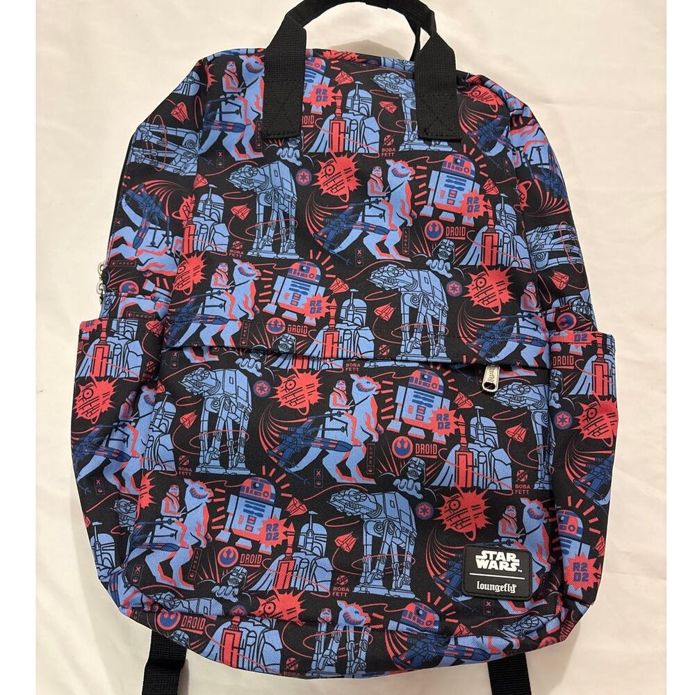 Loungefly Star Wars Empire Strikes Back 40th Anniversary Print Nylon Backpack - Picture 3 of 10